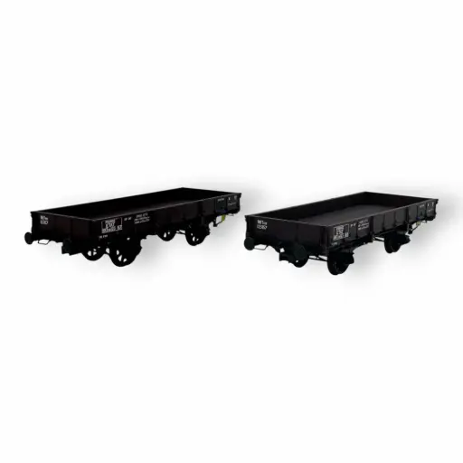 [OZREWB358] Set de 2 wagons plats OCEM 19 - Ree Modèles WB358 - HO 1/87 - ETAT - Ep II - 2R