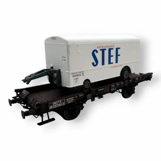 [OZREWB070] Wagon UFR mono-porteur remorque STEF - Ree Modèles WB070 - HO 1/87 - Ep III - 2R