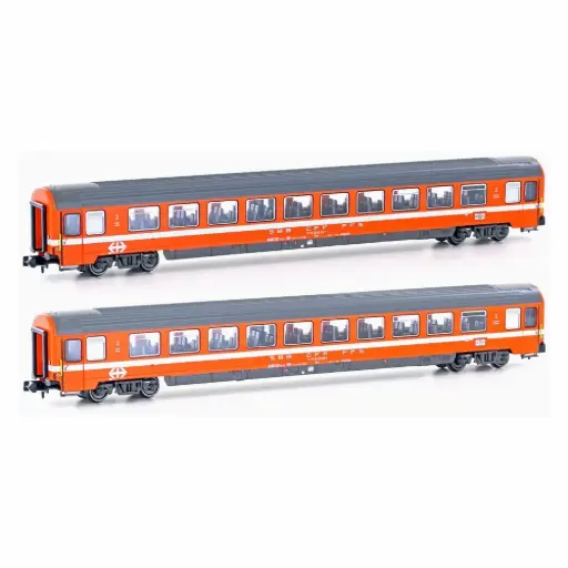 [HOH25501] 2 voitures Bpm 2e classe UIC Z1 - Hobbytrain H25501 - N 1/160 - SBB - Ep IV-V - 2R