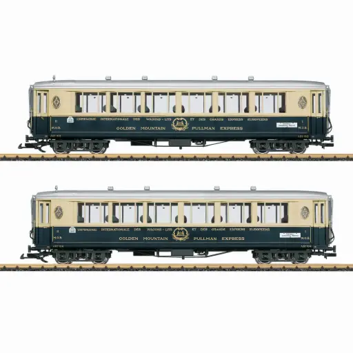 [LG36660] Coffret de 2 voitures voyageurs « Golden Mountain Pullman Express » - LGB 36660 - G 1/22,5 - MOB/CIWL - Ep II - 2R