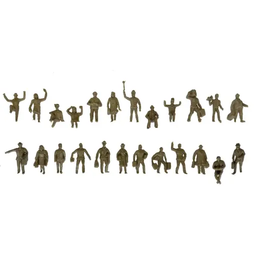 [RO40000] 24 figurines non peintes - Roco 40000 - HO 1/87