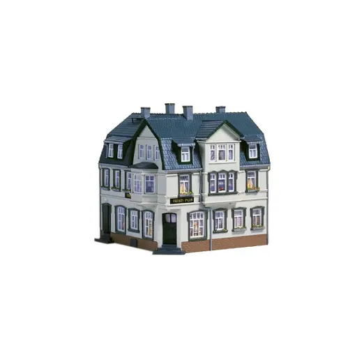 [AU12255] Pub avec habitation d'angle HO 1/87