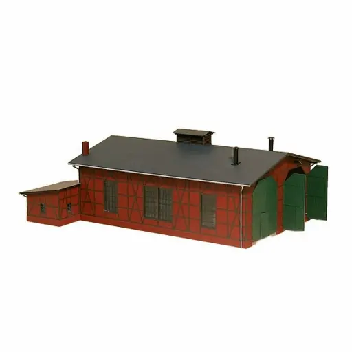 [AU14470] Remise pour 2 locomotives en briques et colombages - Auhagen 14470 - N 1/160