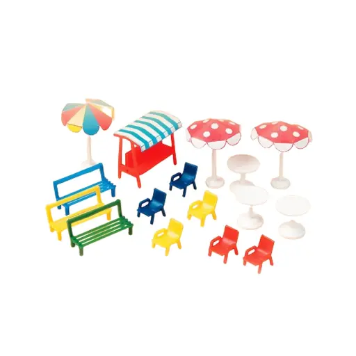 [AU42569] Tables, chaises et accessoires pour terrasse - Auhagen 42569 - HO 1/87