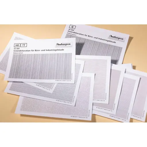 [AU42660] lot 16 feuilles imprimés décoration intérieur - bureaux AUHAGEN 42660 - HO/TT/N