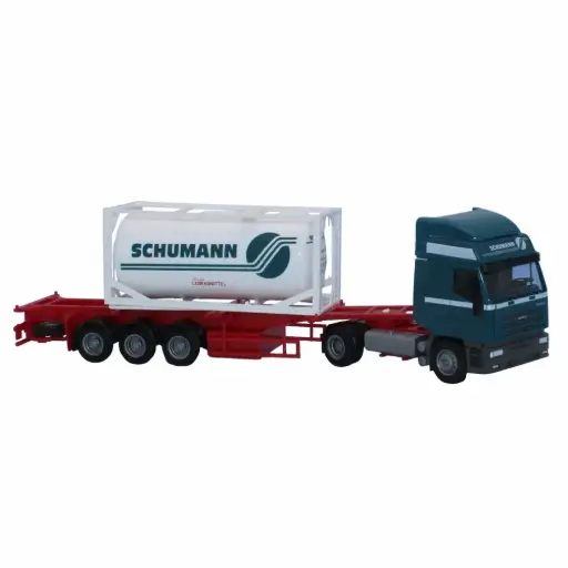 [AW71163] Semi-remorque Iveco Eurostar conteneur citerne 20' / "Schumann" - AWM 71163 - HO 1/87