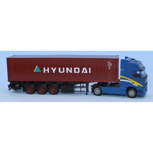 [AW71171] Semi remorque Volvo FH Glob XL aerop, conteneur 40', "Kaiser-Hyundai" - AWM 71171 - HO 1/87
