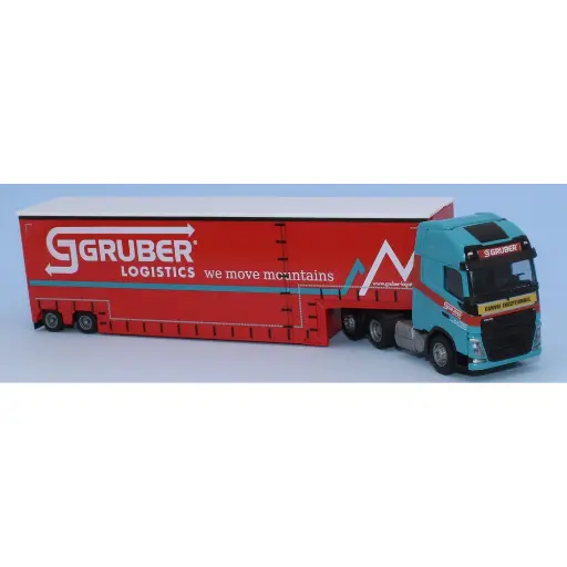 [AW75299] Semi-remorque Volvo 12 XL Aerop Tiefbett-SZ / Gruber - AWM 75299 - HO 1/87
