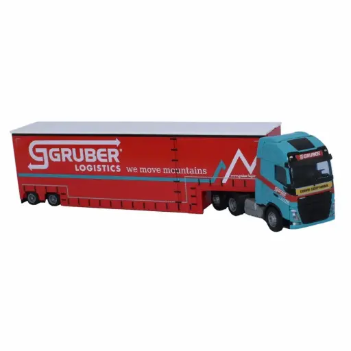 [AW75299] Semi-remorque Volvo 12 XL Aerop Tiefbett-SZ / Gruber - AWM 75299 - HO 1/87