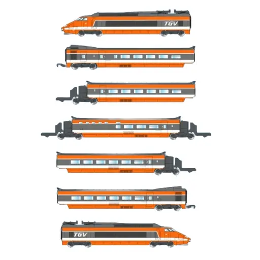 [AZT01-OR1A] TGV PSE orange record du monde - Azar Models T01-OR1A - Z 1/220 - SNCF - EP IV - 2R - Analogique