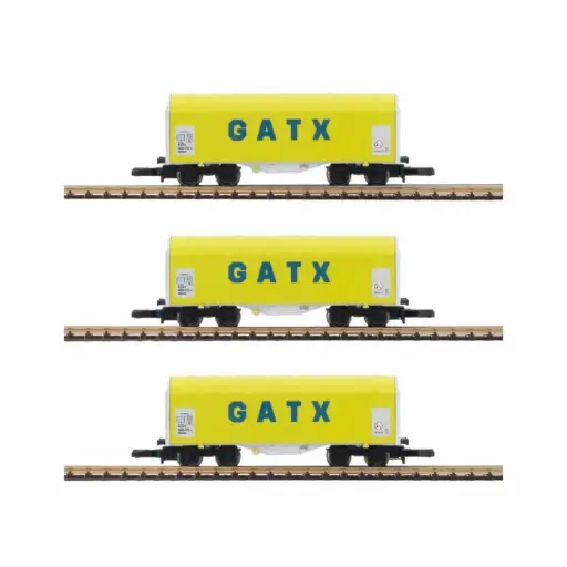[AZW03-GAP] 3 wagons courts bâchés à bogie GATX - Azar Models W03-GAP - Z 1/220 - Ep VI - 2R
