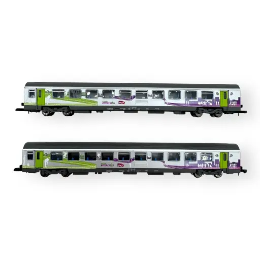 [AZV01-ICP2] Coffret de 2 voitures CORAIL VTU - Azar Models V01-ICP2 - Z 1/220 - SNCF