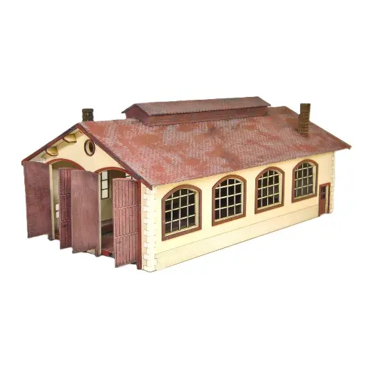 [BM105002] Entrepôt pour 2 locomotives - Bois Modelisme 105002 - HO 1/87 - 270x150x100mm