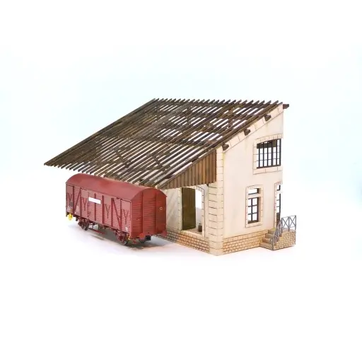 [BM102009] Demi-Halle PLM 3 Portes - Bois Modélisme 102009 - HO 1/87