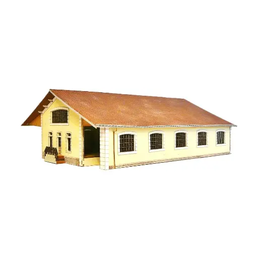 [BM202001] Halle marchandise PLM 5 portes - Bois Modélisme 202001 - N 1/160ème