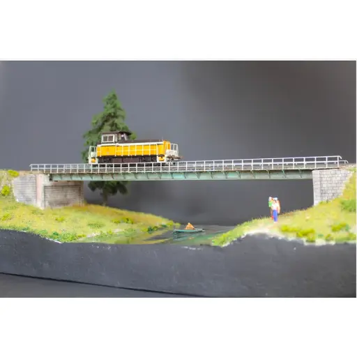 [BM108007] Pont métallique 1 voie avec culées - 350 mm BoisModelisme 108007 - HO 1/87