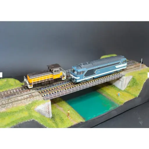 [BM108009] Pont métallique 2 voies avec culées - 250 mm BoisModelisme 108009 - HO 1/87