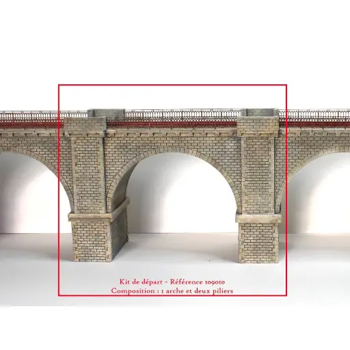 [BM109010] Viaduc en pierres 1 voie - 165mm Bois Modélisme 109010 - HO 1/87