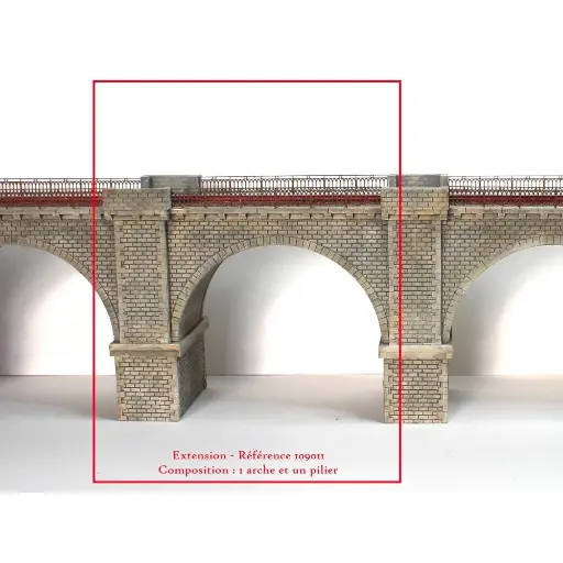 [BM109011] Extension pour Viaduc en Pierres 1 Voie - 160MM - Bois Modélisme 109011 - HO : 1/87