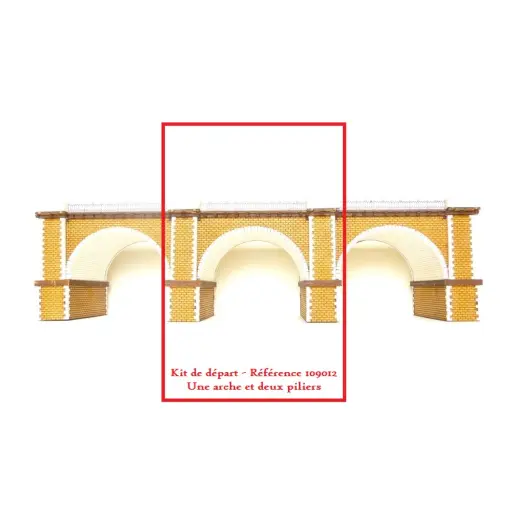 [BM109012] Viaduc de deux voies - Bois Modélisme 109012 - HO 1/87 - 165 mm