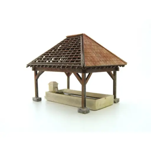 [BM111012] Lavoir avec bassin et fontaine - Bois Modélisme 111012 - HO 1/87