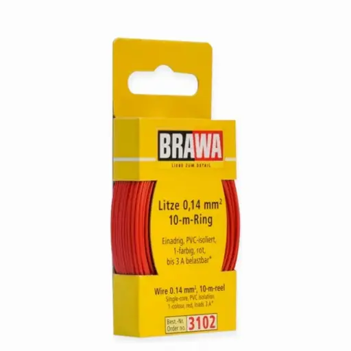 [BR3102] Bobine de Fil - Rouge - 10 Mètres - Brawa 3102 - Universelle