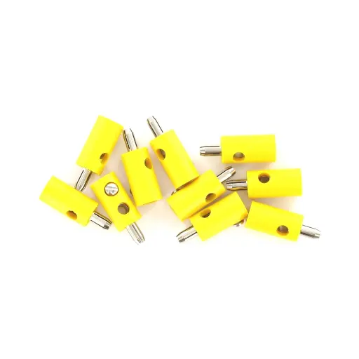 [BR3051] Sachet de 10 Fiches Mâles 2,5mm² - Jaune - BRAWA 3051 - Toutes Echelles