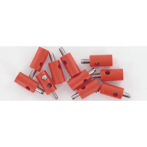 [BR3052] Sachet de 10 Fiches Mâles 2,5mm² - Rouge - BRAWA 3052 - Toutes Echelles