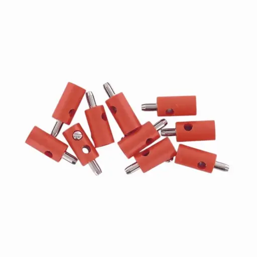 [BR3052] Sachet de 10 fiches mâles Rouge - 2,5mm² - Brawa 3052 - toutes échelles