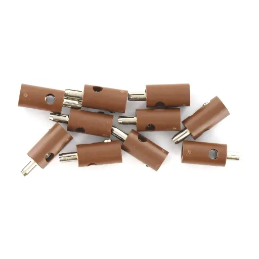 [BR3054] Sachet de 10 Fiches Mâles 2,5mm² - Marron - BRAWA 3054 - Universelle