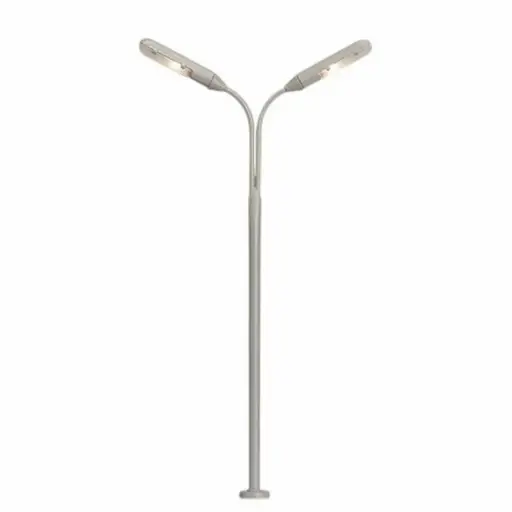 [BR84016] Lampadaire double sur pied avec éclairage à LED - Brawa 84016 - HO 1/87