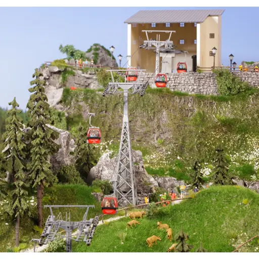 [BR6342] Téléphérique "Hahnenkamn" avec 8 cabines - Brawa 6342 - HO 1/87