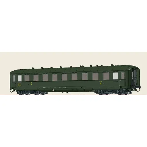 [BR51125] Voiture voyageurs B10 myfi, 2e classe, "ex type 39 allemande" éclairage intérieur - Brawa 51125 - HO 1/87 - SNCF - Ep III - 2R