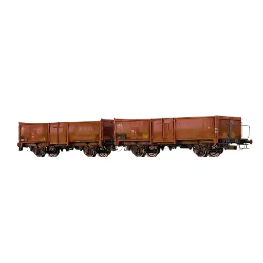 Set de deux wagons de marchandises E037 patinés - Brawa 51121 - HO 1/87 - CFF - EP IV - 2R