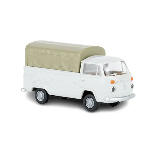 [BR33931] Camionnette VW Volkswagen T2 à plateau bâché gris clair BREKINA 33931 - HO 1/87