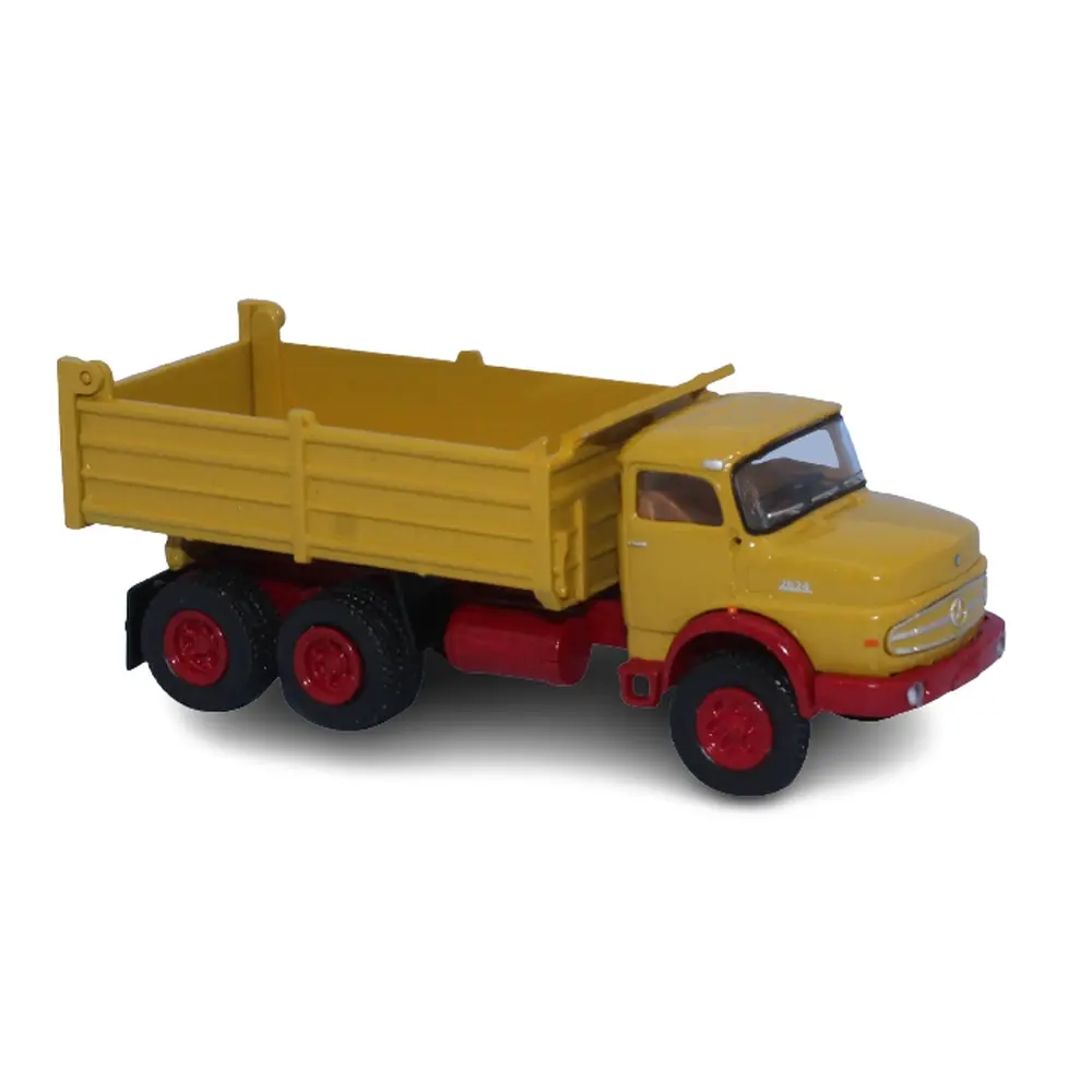 Camion Mercedes Benz LAK 2624 jaune et rouge, benne BREKINA 81152 - HO