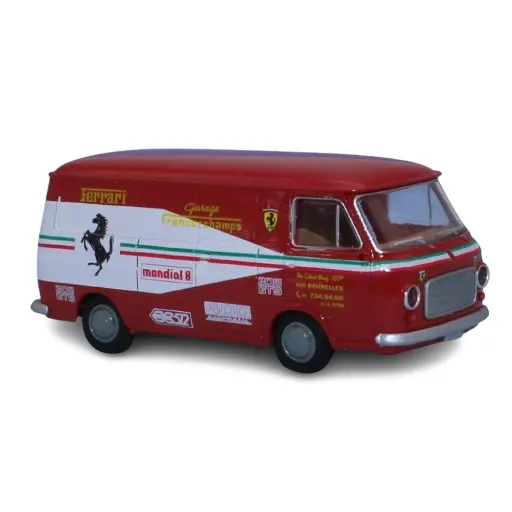 [BR34467] Fiat 238 tôlé, Ferrari garage Francorchamps, 1966 - Brekina 34467 - HO 1/87