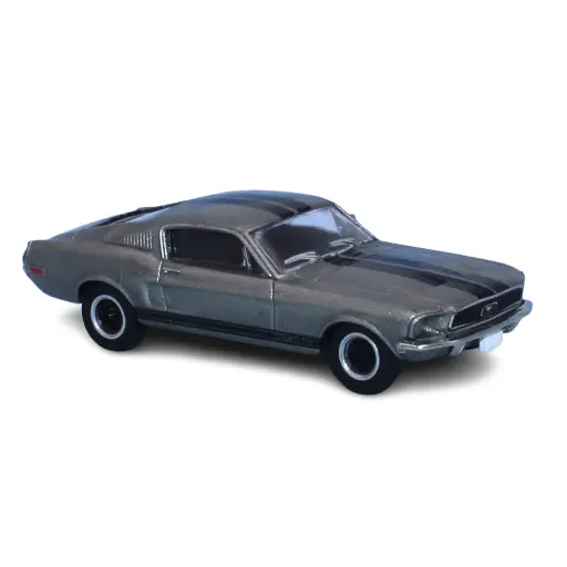 [BR19607] Ford Mustang Fastback Shelby GT 350 - Gris métallisé & noir - 1968 - Brekina 19607 - HO 1/87