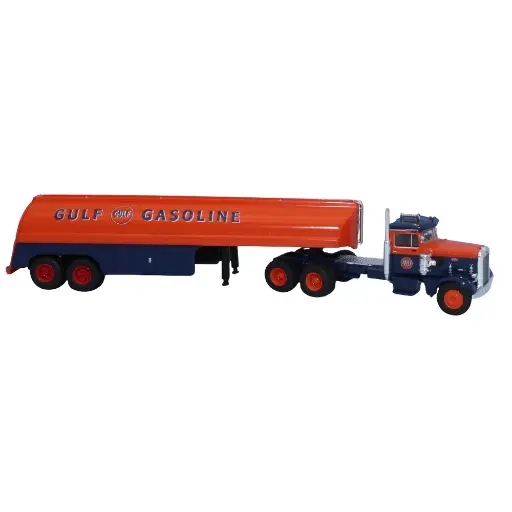 [BR85763] Semi remorque citerne Peterbilt 281 1955 - Gulf Gasoline - Brekina 85763 - HO 1/87