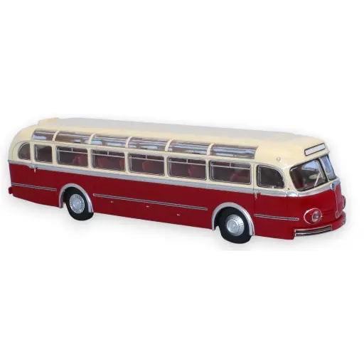 [BRE50505] Autocar Mercedes Benz O 6600 H , beige clair / rouge, 1951 - Brekina 50505 - HO 1/87