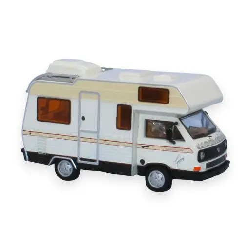[BR33977] VW T3 Gipsy camping car, blanc/noir, 1983 - Brekina 33977 - HO 1/87