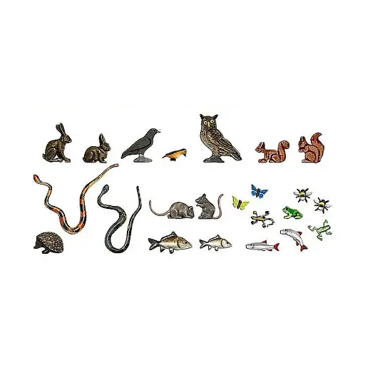 [BU1153] Pack de Petits Animaux - A Peindre - Busch 1153 - HO : 1/87
