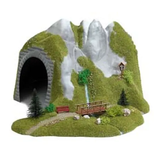 [BU3016] Tunnel avec Rivière et Passerelle en Bois - BUSCH 3016 - HO : 1/87