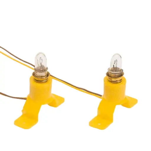 [BU4280] 2 socles d'éclairage, ampoules 14-16V, livrée jaune - Busch 4280 -