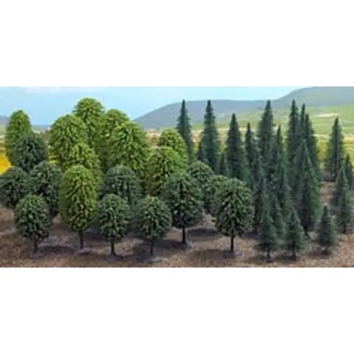 [BU6591] Forêt mélangée avec 50 arbres, 3.5-5.5 cm