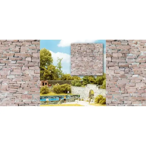 [BU7423] Plaques de décor grès - Busch 7423 - HO 1/87