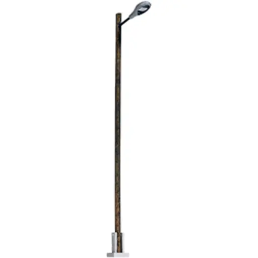 [BU8737] Lampe de gare avec mat en bois