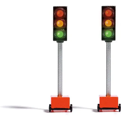 [BU5451] Lot de 2 Feux de Chantier avec LED - BUSCH 5451 - HO 1/87