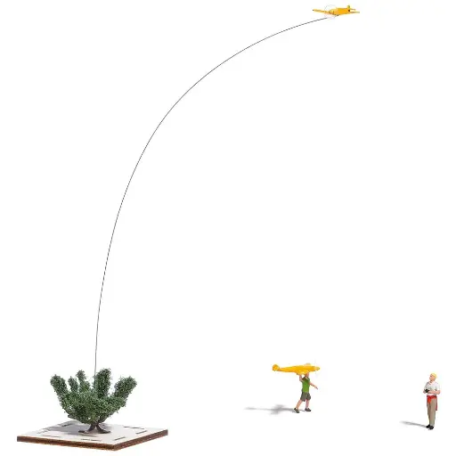 [BU5487] Un père et son fils pilotant un avion radiocommandé - BUSCH 5487 - HO 1/87