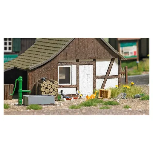 [BU7921] Ensemble de 5 animaux & accessoires pour chats - Busch 7921 - HO 1/87
